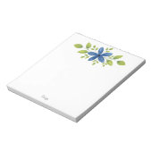 Indigo Waterverf Floral Swag 2 Notitieblok (Gedraaid)