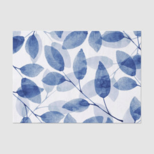 Indigo Waterverf Leaves Tissuepapier