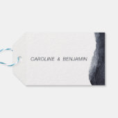 Indigo waterverf modern eenvoudig bruiloft dank u cadeaulabel (Achterkant Horizontaal)