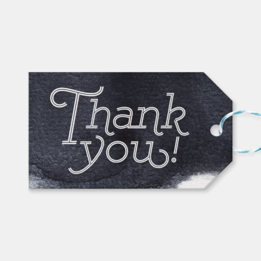 Indigo waterverf modern eenvoudig bruiloft dank u cadeaulabel (Voorkant (Horizontaal))