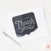 Indigo waterverf modern eenvoudig bruiloft dank u vierkante sticker (Envelop)