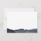 Indigo waterverf modern eenvoudig bruiloft RSVP (Achterkant)