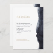 Indigo waterverf moderne eenvoudige trouwrichting informatiekaartje (Voorkant / Achterkant)