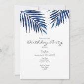 Indigo Waterverf Palm Fronds Kaart (Voorkant)