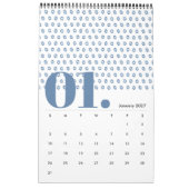 Indigo Waterverf Pattern Minimalist 2019 Calendar Kalender (Jan 2027)