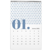 Indigo Waterverf Pattern Minimalist 2019 Calendar Kalender (Jan 2026)