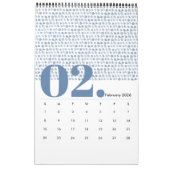 Indigo Waterverf Pattern Minimalist 2019 Calendar Kalender (Feb 2026)
