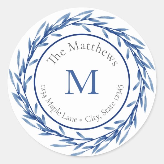 Indigo Waterverf Verlaat labels (Voorkant)