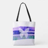 Indigo Waterverf vlinder Tote Bag (Achterkant)