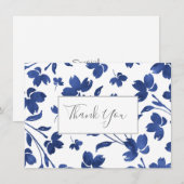 Indigo Waterverf Vloerstenen Bedankkaart (Voorkant / Achterkant)