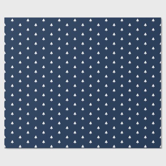 Indigo Winter Tree Waterverf Pattern Cadeaupapier (Vlak)
