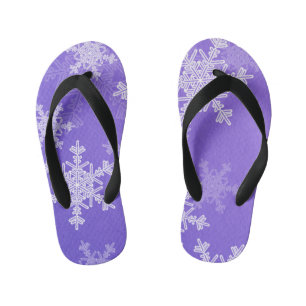 Indigo witte sneeuwvlokken Minimalistische Kerstmi Kinder Teenslippers