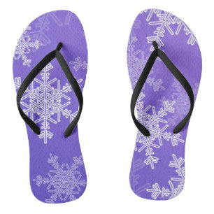 Indigo witte sneeuwvlokken Minimalistische Kerstmi Teenslippers