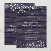 Indigo Wood Wedding Invitation Kaart (Voorkant / Achterkant)