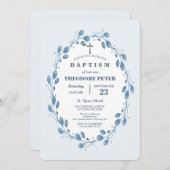 Indigo Wreath Invitation religieuse (Devant / Derrière)