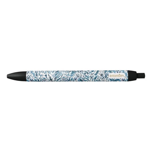 Indigo Zebra Print Zwarte Inkt Pen (Voorkant)