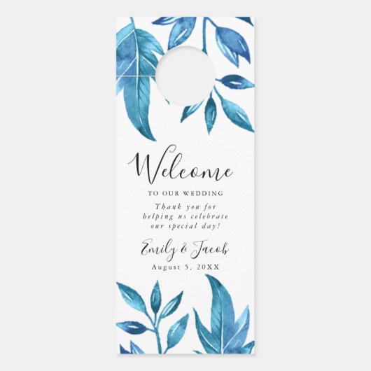 Indigobladeren | Bruiloft Welkom & niet storen (Voorkant)