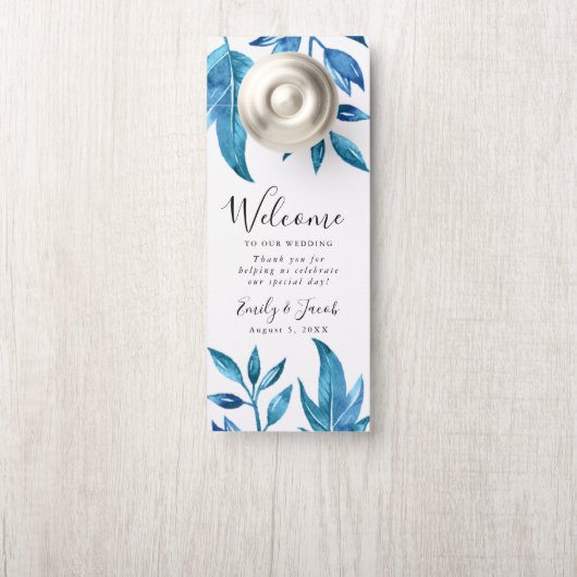 Indigobladeren | Bruiloft Welkom & niet storen (Op knop)