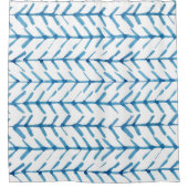 Indigoblauwe japanse waterverf casual pijlen kind douchegordijn (Voorkant)