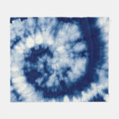 Indigoronde. Bohemiene Tie Dye. Blue Roll Psychede Fleece Deken (Voorkant (Horizontaal))