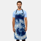 Indigoronde. Bohemiene Tie Dye. Blue Roll Psychede Schort (Gedragen)