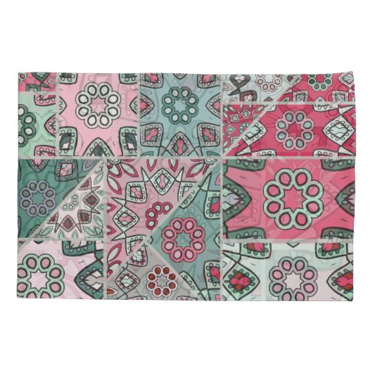 Indisch Arabisch Patchwork Quilt Kussensloop (Achterkant)