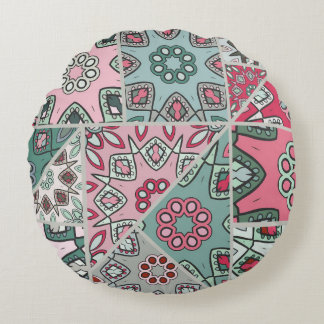 Indisch Arabisch Patchwork Quilt  Rond Kussen