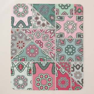 Indisch Arabisch Patchwork Quilt Sherpa Deken