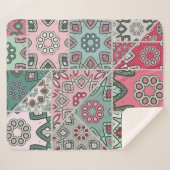 Indisch Arabisch Patchwork Quilt  Sherpa Deken (Voorkant (horizontaal))