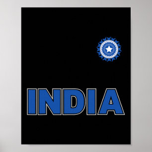 Indisch Cricket (oranje tenue) Poster