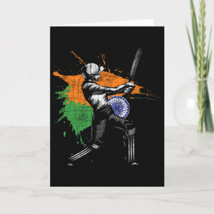 Indisch cricketspel - Cricketspeler Tsman Tting Cr Kaart
