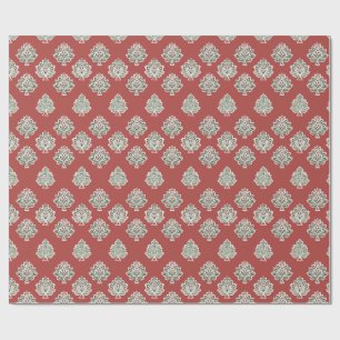 Indisch patroon op Maroon achtergrond Cadeaupapier