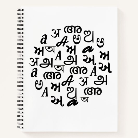Indische alfabet Typografie Notitieboek (Voorkant)