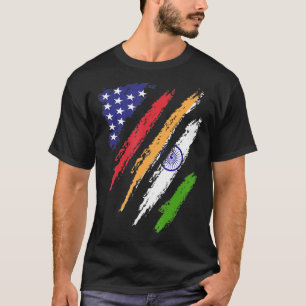 Indische Amerikaanse vlag Amerikaanse patriot Heri T-shirt
