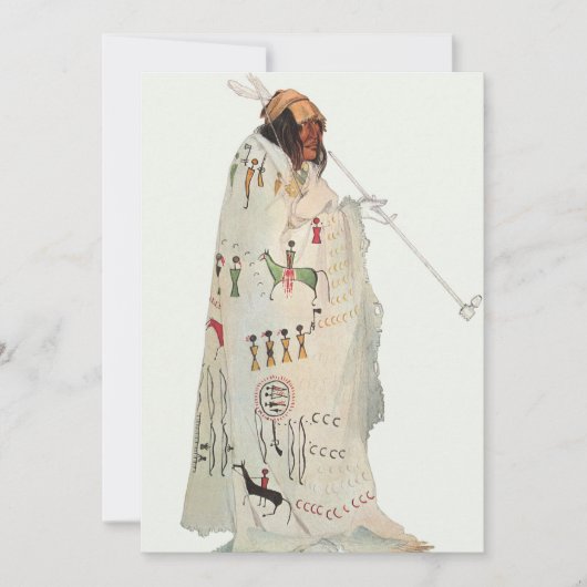 Indische arrior met Pipe-portret van Karl Bodmer (Voorkant)