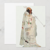 Indische arrior met Pipe-portret van Karl Bodmer (Voorkant / Achterkant)