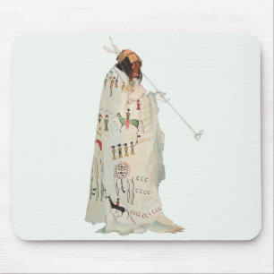 Indische arrior met Pipe-portret van Karl Bodmer Muismat