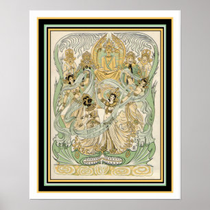 Indische Art Nouveau Print 16 x 20