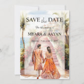 Indische Beach Save the Date uitnodiging Template (Voorkant)