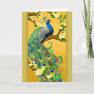 Indische blauwe pauw Feestdagen Kaart