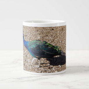 Indische Blauwe Pauw reuzenmok Extra Grote Beker