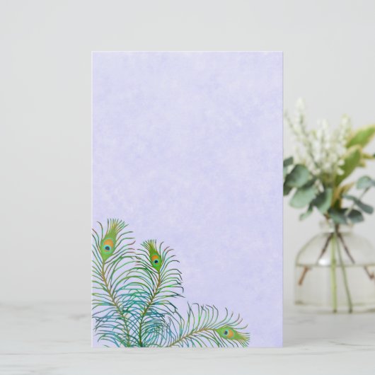 Indische blauwe pauwveren briefpapier (Staand voorkant)