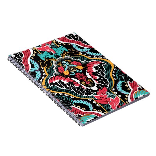 Indische Bloemen: naadloos behang. Notitieboek (Rechterzijde)