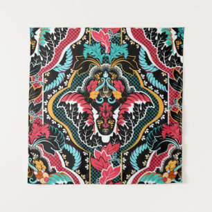 Indische Bloemen: naadloos behang. Wandkleed