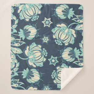 Indische Bloemen  Naadloos Patroon Sherpa Deken