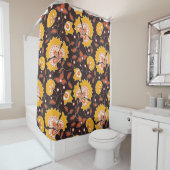 Indische bloemige gekleurde  naadloos douchegordijn (In situ)