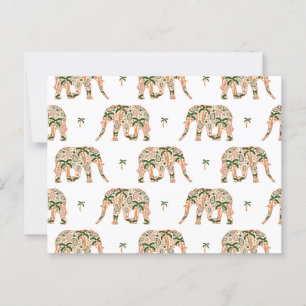 Indische bloemrijke paisley sierlijke olifanten briefkaart