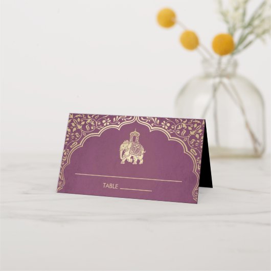 Indische bruiloft-kaart Faux Gold Foil (Voorkant)