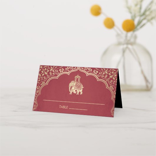 Indische bruiloft-kaart Faux Gold Foil (Voorkant)