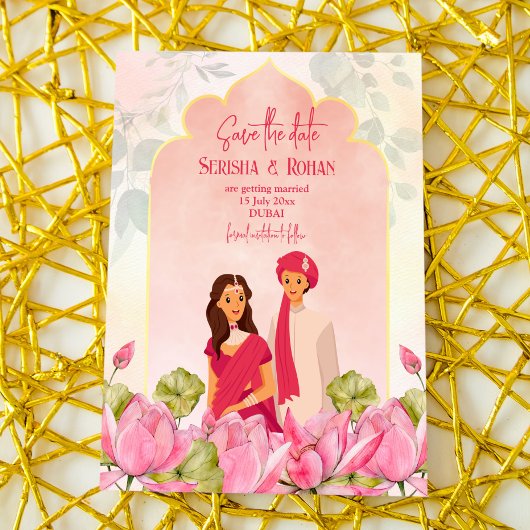 Indische bruiloft, met uitzondering van de datum l kaart